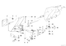 E34 525ix M50 Touring / Pedals/  Foot Controls Deflection Rod