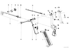 E12 520 M20 Sedan / Pedals/  Accelerator Pedal Rod Assembly