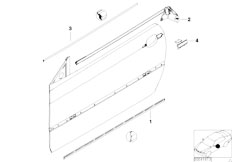 E46 330Ci M54 Cabrio / Bodywork Door Weatherstrip Front