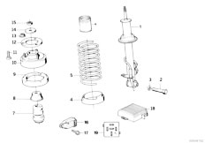 E32 740iL M60 Sedan / Rear Axle/  Rear Spring Strut Assembly Edc Levell Device