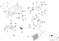 E38 750iLS M73 Sedan / Pedals Pedals Supporting Bracket Brake Pedal