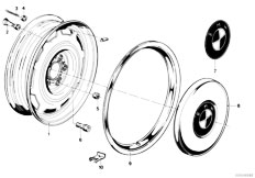 E12 528 M30 Sedan / Wheels/  Steel Rim