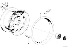 E12 528i M30 Sedan / Wheels/  Steel Rim-2