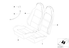 Z3 Z3 3.0i M54 Roadster / Seats Basic Seat Upholstery Parts