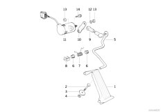 E36 325td M51 Sedan / Pedals/  Acc Pedal Acceler Pedal Assy Potentiom-2