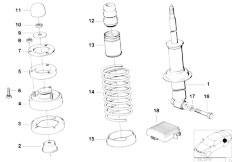 E34 530i M30 Sedan / Rear Axle/  Rear Spring Strut Assembly Edc