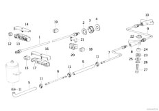 E31 850CSi S70 Coupe / Rear Axle/  Ahk Tubing Center Attaching Parts