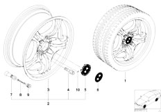 E46 320i M54 Sedan / Wheels/  Bmw Alloy Wheel M Double Spoke 68