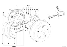 E12 520 M20 Sedan / Brakes/  Drum Brake Brake Shoes Brake Carrier