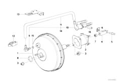 E32 730iL M30 Sedan / Brakes/  Power Brake Unit Depression