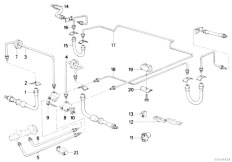 E34 524td M21 Sedan / Brakes/  Brake Pipe Front Rear Mounting