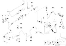 E38 740d M67 Sedan / Fuel Preparation System Fuel Pipe And Mounting Parts