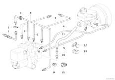 E34 525i M50 Sedan / Brakes Brake Pipe Front Abs Asc T