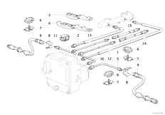 E31 840Ci M62 Coupe / Brakes/  Brake Pipe Front Abs Asc T