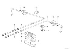 E31 840i M60 Coupe / Brakes/  Brake Pipe Rear Abs Asc T-2