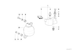 E31 840Ci M62 Coupe / Brakes/  Pressure Regulator Pressure Accumulator