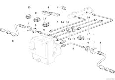 E34 540i M60 Sedan / Brakes/  Brake Pipe Front Abs Asc T-2