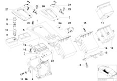 E38 750iLS M73 Sedan / Vehicle Trim/  Wood Bottom Panel Of Center Console