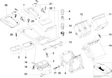 E38 730d M57 Sedan / Vehicle Trim/  Wood Bottom Panel Of Center Console