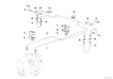 E34 525i M50 Sedan / Brakes Brake Pipe Rear Abs Asc T