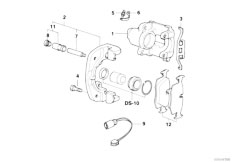 E38 740iL M60 Sedan / Brakes Front Wheel Brake Brake Pad Sensor