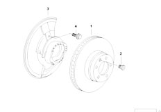 E38 750iLS M73N Sedan / Brakes/  Front Brake Brake Disc