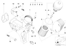 E39 520d M47 Touring / Engine Lubricat Syst Oil Filter Heat Exchanger