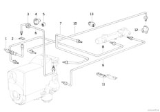 E34 518i M43 Sedan / Brakes/  Brake Pipe Front Abs