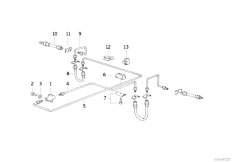 E34 518i M40 Sedan / Brakes/  Brake Pipe Rear Abs