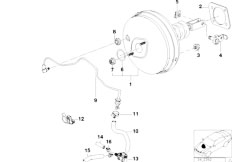 E39 540iP M62 Sedan / Brakes/  Power Brake Unit Depression-2