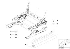 E53 X5 3.0i M54 SAV / Seats Basic Seat Seat Rail Mechanical
