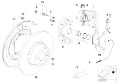 E38 728iL M52 Sedan / Brakes/  Rear Wheel Brake Brake Pad Sensor