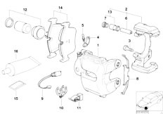 E31 850Ci M73 Coupe / Brakes/  Front Wheel Brake Brake Pad Sensor