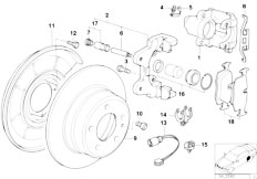 E36 316i 1.9 M43 Compact / Brakes/  Rear Wheel Brake Brake Pad Sensor