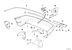 E31 850Ci M70 Coupe / Vehicle Trim Bumper Trim Panel Rear