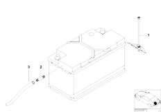 E53 X5 3.0i M54 SAV / Vehicle Electrical System/  Battery Holder And Mounting Parts