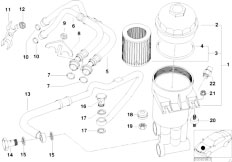 E39 M5 S62 Sedan / Engine Lubricat Syst Oil Filter Oil Pipes