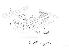 E34 530i M30 Sedan / Vehicle Trim Rear Bumper Trim Panel M Technic