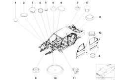 E38 750i M73 Sedan / Vehicle Trim/  Cover Lid Dummy Plug