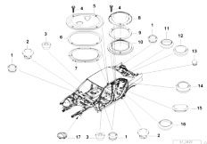 E38 730iL M60 Sedan / Vehicle Trim/  Cover Lid Dummy Plug-2