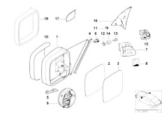 E36 316i M43 Sedan / Vehicle Trim/  Outside Mirror