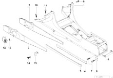 E38 750i M73N Sedan / Vehicle Trim/  Centre Console