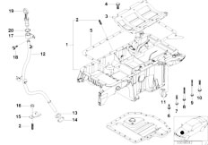 E53 X5 4.6is M62 SAV / Engine/  Oil Pan Upper Part Oil Level Indicator