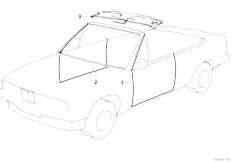 E30 320i M20 Cabrio / Vehicle Trim Edge Protection Front Headlining Cover