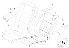 E46 318Ci N42 Cabrio / Seats/  Basic Seat Upholstery Parts