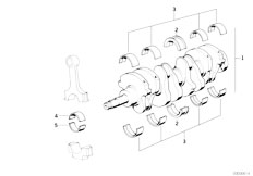 E30 318i M10 4 doors / Engine/  Crankshaft With Bearing Shells