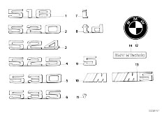 E34 530i M30 Sedan / Vehicle Trim Emblems