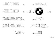 E30 318i M40 4 doors / Vehicle Trim/  Emblems