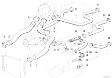 E30 324d M21 4 doors / Engine Cooling System Water Hoses-2