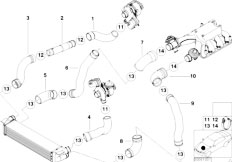 E38 740d M67 Sedan / Engine/  Intake Manifold Supercharg Air Duct Agr